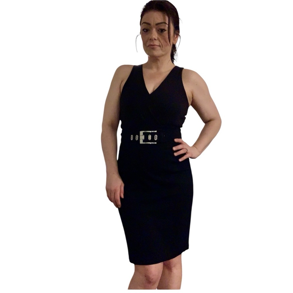 Cachè Contour Collections Pencil Skirt W/Attached Belt